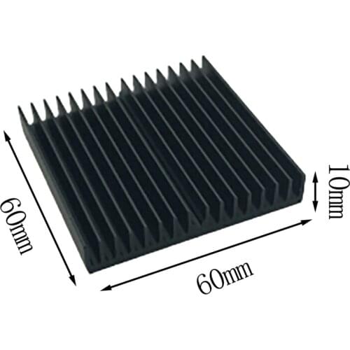 1pcs 60*60*10mm Black Aluminum Radiator Motherboard Chip Heatsink