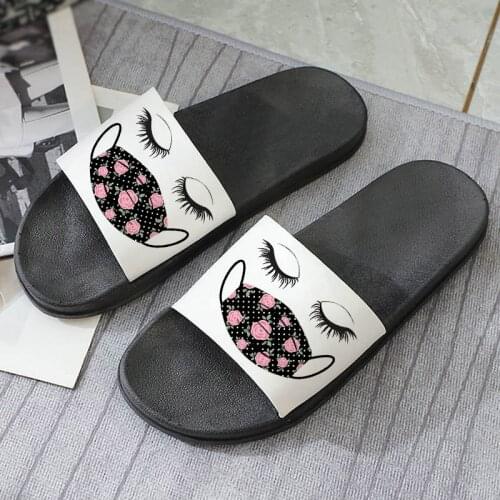 2021 hot summer women slippers Leopard mask print Harajuku Beach Slides Home Slippers house outdoor Beach slides