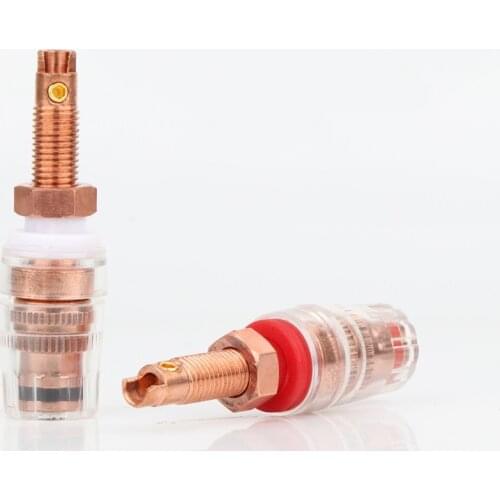 4PCS BP1113 Hi End Audio Pure Copper Binding post Speaker Terminal hifi speaker amp long Binding post