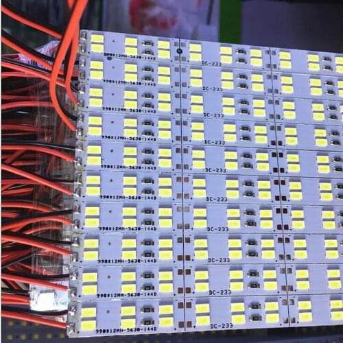 50pcs 0.5 m Double Row 5630(5730) Led Bar Light Hard Rigid Bar DC12V 24v LED Hard Strip Red Green Blue dual color mix 144 led/m