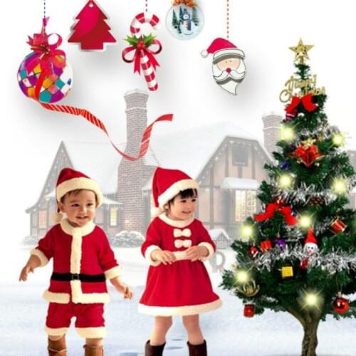 70cm-160cm Childrens Christmas Costumes Childrens Santa Claus Boys and Girls Christmas Suits