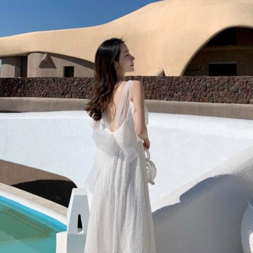 White Maldives Beach Skirt Super Fairy 2021 New Thai Tourism Suspender Skirt Seaside Holiday Dress