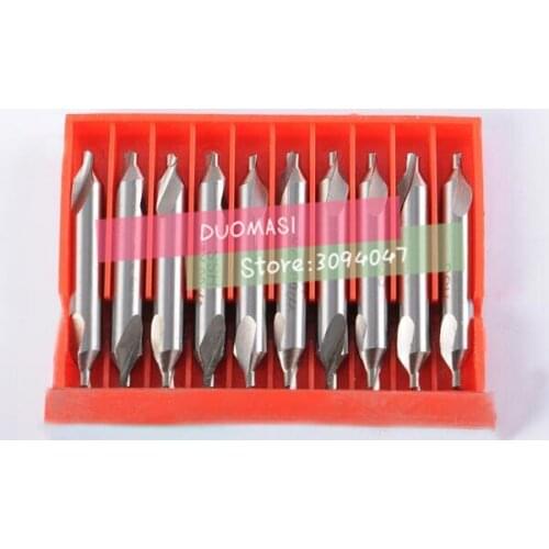 Free shipping 10Pcs/lot 1mm 2mm 3mm 4mm 5mm HSS Center Drills 60 degree Combined Countersinks Degree Angle Bit Tip Set Tool