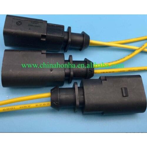 Free shipping 5/10/20/50/100 pcs/lots 2 Pin Plug Flat Contact Housing Socket Connector Wire Harness Cable 1J0973802 1J0 973 802