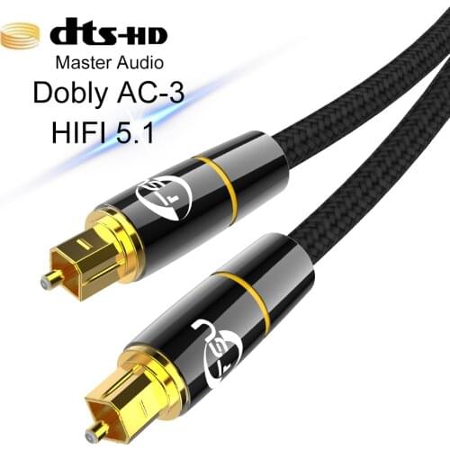 Digital Coaxial Optical Audio Cable SPDIF Fiber Toslink Cable Gold Plated Male to Male For X box 360 PS4 MD DVD Subwoofer Cable