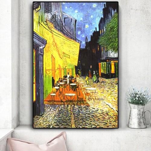 Van Gogh Cafe Terrace At Night Analysis Canvas Painting World Famous Oil Painting Reproduction Wall Posters And Print Home Decor