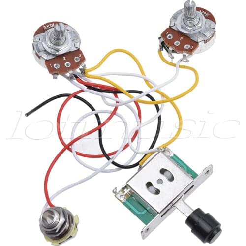 Electric Guitar Prewired Wiring Harness Kit for Fender Telecaster Tele Parts 3 Way Toggle Switch 250K Pots Jack