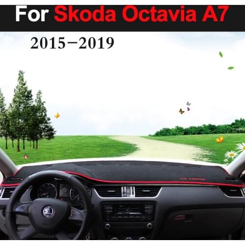 Car Dashboard Avoid Light Pad Instrument Platform Cover Mats Carpets LHD For Skoda Octavia A7 2015 2016 2017 2018 19 Accessories