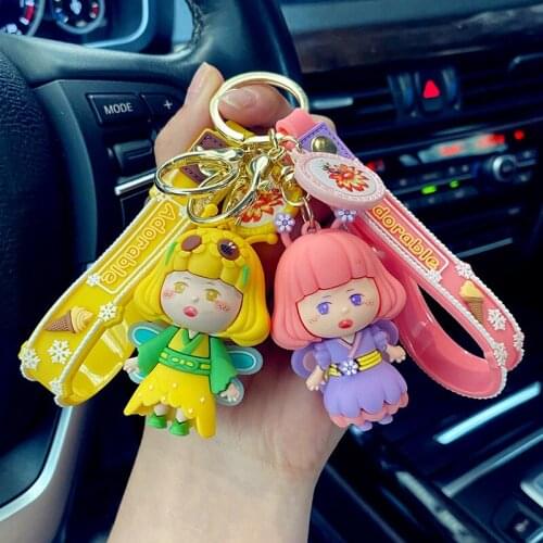 Creative Cartoon Elf Girl Keychain Pendant Personality Couple Women Car Backpack Pendant Key Chain Gift