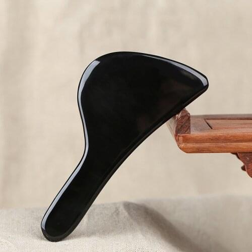 Natural Black Horn Gua Sha Scraper Face Massager Acupuncture Scraping Gua Sha Therapy Neck Eye Lifting Spa Beauty Massage Tool