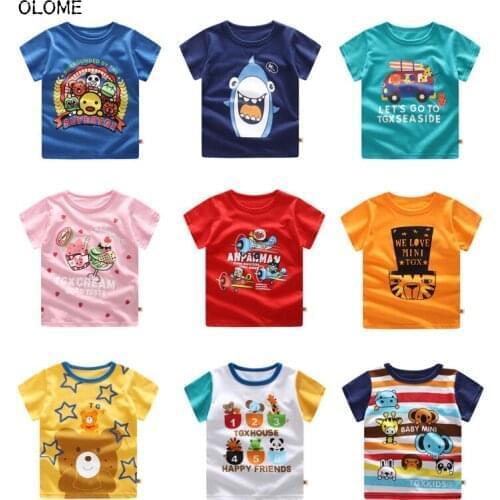 OLOME Sweet Summer Anime Kid Girls and Boys T-shirt Infant Cute Childrens Clothing Fashion Adorable Unisex Toddler Top Tees