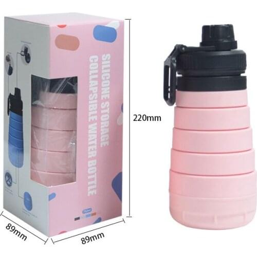 Fashionable high-end portable folding outdoor water cup creative running fitness large capacity sports silica gel Water bottle