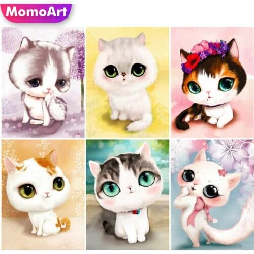 MomoArt 5D DIY Diamond Embroidery Animal Cross Stitch Kit Full Square Round Diamond Painting Cat Handcrafts Home Decor Gift