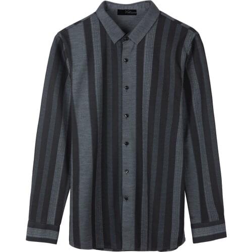 Votsein 2021 New Mens Classic Smart Casual Shirts Striped Full Season Long Sleeve Clothing