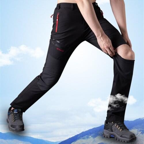 Mens Detachable Trousers Wear-resistant Waterproof Hiking Pants Quick Dry Breathable Outdoor Trekking Fishing Trousers