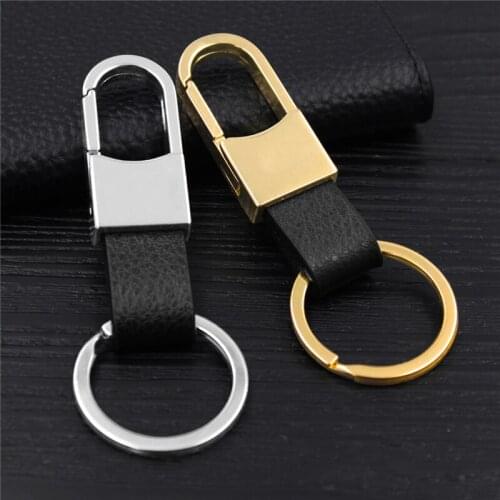 New Leather Keychain-Fashion Metal Keychain Leather Waist Hanging Car Key Chain Creative Gifts For Men