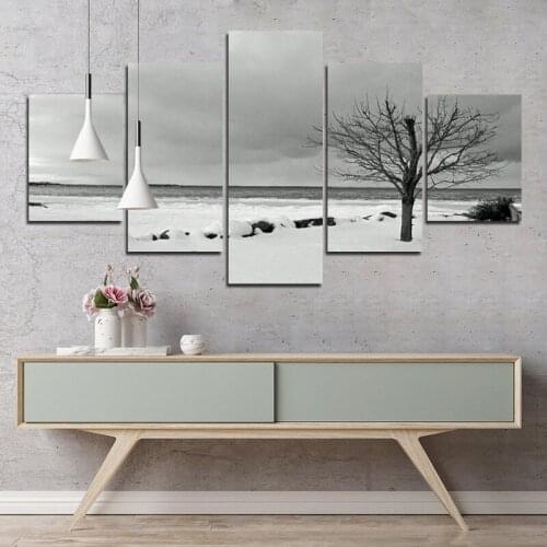 Scenery Gray Snow Scene Home Decoration Painting Color Toning Decorative Canvas Painting Poster Can Be Customized Frameless