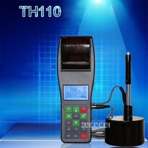 TH110 Hardness Tester Portable Digital Display Hardness Tester Metal Pipe Steel Plate Mold Hardness Meter (170~960)HLD 12V/500mA