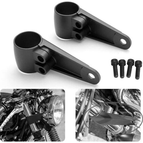 Aftermarket free shipping motorcycle parts billet Aluminum Headlight Fork Mounting Brackets For 35mm 39mm 41mm Forks Black