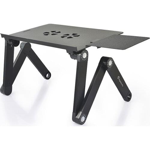 Adjustable Aluminum Laptop Desk Folding Table Computer Notebook Stand For Sofa Bed Notebook Table Desk Stand With Mouse Pad