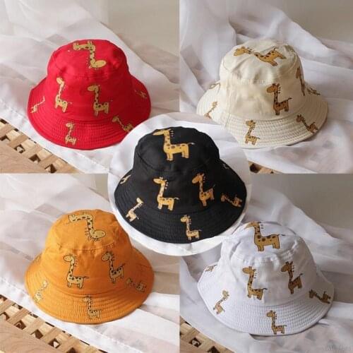 New summer childrens sun hat cartoon giraffe sun hat wide brim UV protection fisherman hat bucket hat children outdoor sun hat