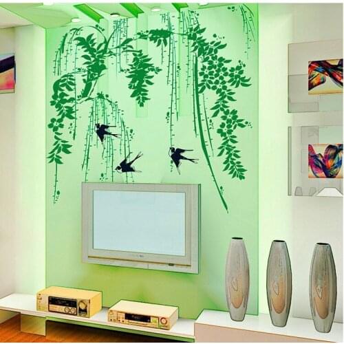 Waterproof Wall Stickers PVC Wallpaper Home Decoration Bedroom Living Room Wall Stickers Tree and Bird Mural Home Decor 60X90cm