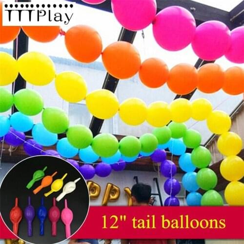 10pcs/lot 12inch Thick 3g Needle Tail Balloon Wedding Party Decoration Inflatable Air Ball Happy Birthday Party Balloon Supplies
