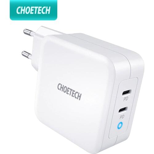 CHOETECH PD 100W GaN Dual USB Type C Charger for MacBook Air iPad iPhone 12 Pro Samsung Huawei ASUS Wall Charger for Lenovo DELL