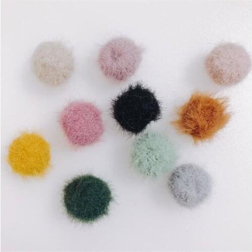 2pcs/lot new creative round hair ball charms connectors for diy earrings pendant jewelry making handmade accessories material