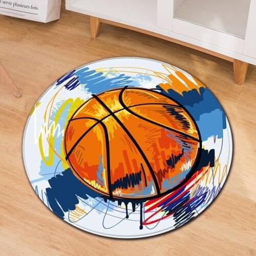 3D Printed Football Basketball Round Carpets Outdoor Kids Playing With Rugs Children Bedroom Rug Gaming Room Floor Decor Carpet