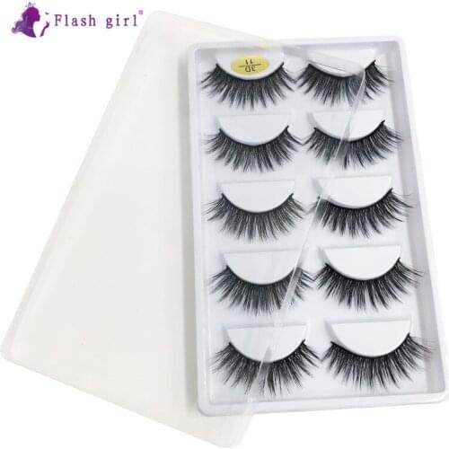 5 Pairs 3D Mink False Eyelashes 3D-11 Natural Handmade Fake Eyelash Reusable Soft Full Strip Lashes For Beauty
