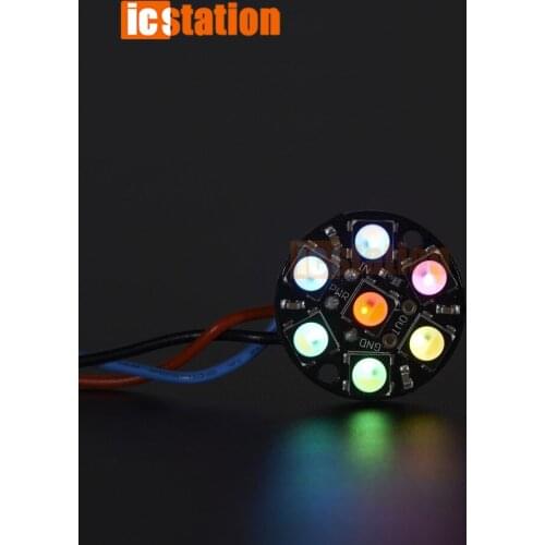 7 x 5050 RGBW SK6812 LED jewel w/ Integrated Drivers 7 bits