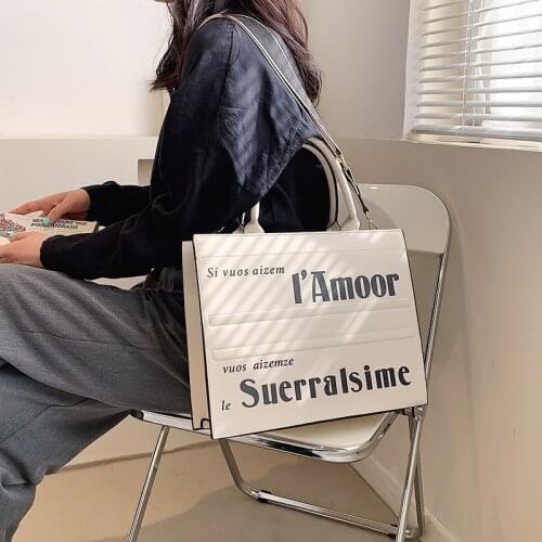 Retro Oversize Shopper Tote Bags Beige Designer Brand Letter Printed Leather Shoulder Bags Large-capacity Womens Handbags