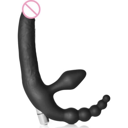 Large silicone double Realistic Dildo Vibrator anal butt plug harness Strap on silicone penis fake Lesbian Gay Sex Toy couple