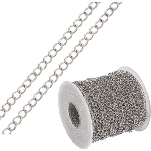 10m 1.8mm 2.5mm 3.0mm 4.2mm Stainless Steel Bulk Jewellery Chain For DIY Jewelry Making Necklace Earring Findings Accessories