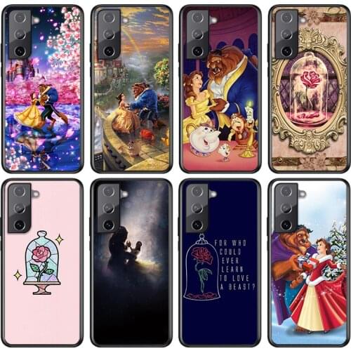 Beauty and the Beast For Samsung Galaxy S21 S20 FE S10e S10 S9 S8 S7 S6 Ultra Plus Lite 5G Edge Black Soft Phone Case