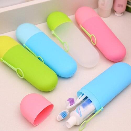 Portable Toothbrush Toothpaste Case Cover Holder Travel Hiking Camping Toothbrush Storage Box Wash Cup Cosmetic Capsule Case