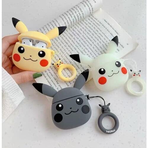 Pokemon Cartoon Figure Pikachu Earphone Protective Sleeve Mobile Phone Accessories Silicone Fall Protection Case Cute Gifts