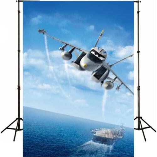 Cartoon Robot Plane Baby Photography Background Live Backdrop Kids Birthday Party Decoration Tapestry Photo Studio Wallpaper