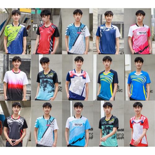 Men Tennis Shirt, Youth Badminton T Shirt, Male Table Tennis Jerseys Gym Clothes, Polyester Mr Badminton Clothing Sportswear