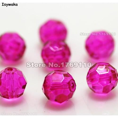 Isywaka 10mm 70Pcs Rose Color Football Faceted Austrian crystal Bead Round Loose beads Bracelet accessories Diy Making