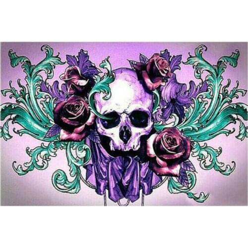 Full Square/Round Drill 5D DIY "Skull Rose" Puzzle Skull Head Embroidery Cross Stitch Diamond Painting Home Decor Gift FH705