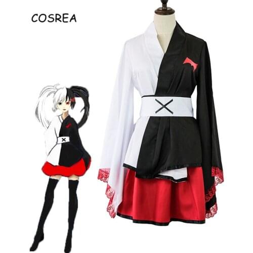 Anime Danganronpa Monokuma Cosplay Costume Pinafore Japanese Kimono Long Sleeves Womens Clothing Uniform Skirt Wig Halloween