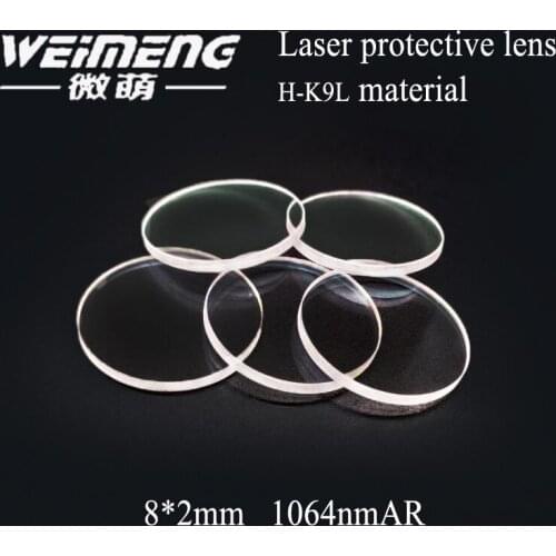 Weimeng brand laser protective lens & window film 8*2mm 1064nm AR Transmitance 99.9% h-k9l for laser machine