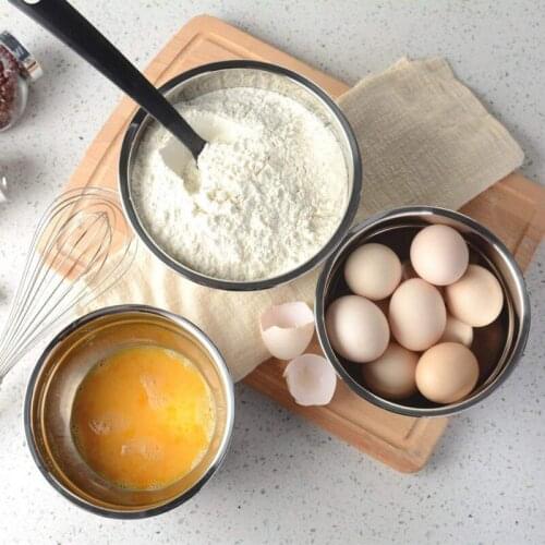 Stainless Steel Mixing Bowls Non-Slip With Lids Kitchen Utensil Bowl For Salad Bread Pastries Cake Bowl