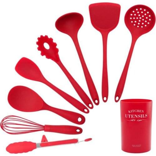 Silicone Cooking Utensils Set Non-Stick Cookware Spatula Pasta Clip Cooking Tools Set With Storage Box Kitchen Accessories Tools