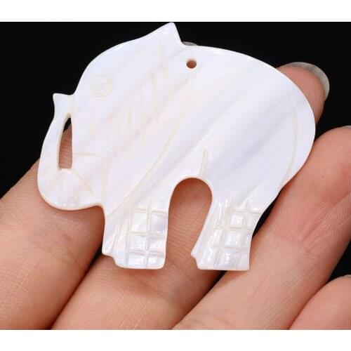 Natural White Shell Pendant Elephant Mother of Pearl Exquisite Charms For Jewelry Making DIY Earring Necklace Accessories