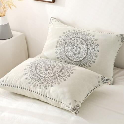Bohemian style sleeping pillowcase Three-layer Gauze pillowcase with buttons on the back bedding pillow cover for Home
