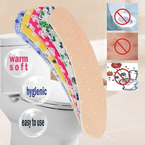 Non-woven Fabrics Toilet Seat Cover Warm Soft Toilet Lid Pad Bathroom Closestool Seat Cover Home Decoration 1 Pair