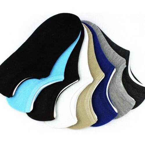 5pairs Men Socks Cotton Solid Color Invisible Boat Socks Summer Comfort Breathable Shallow Mouth Male Black White Sock Meias Sox